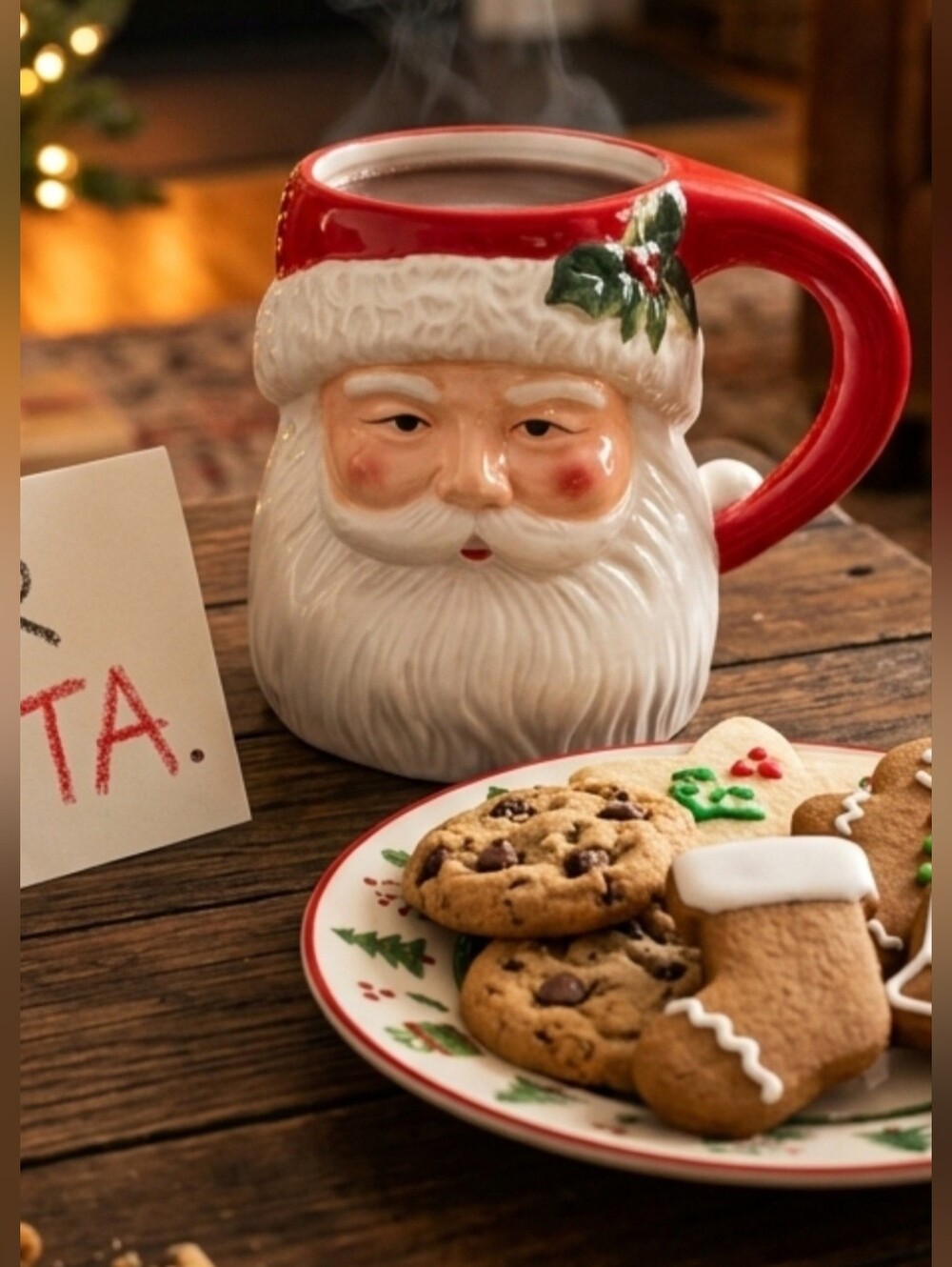 Certified International Santa Face Ceramic Mug in Red and White